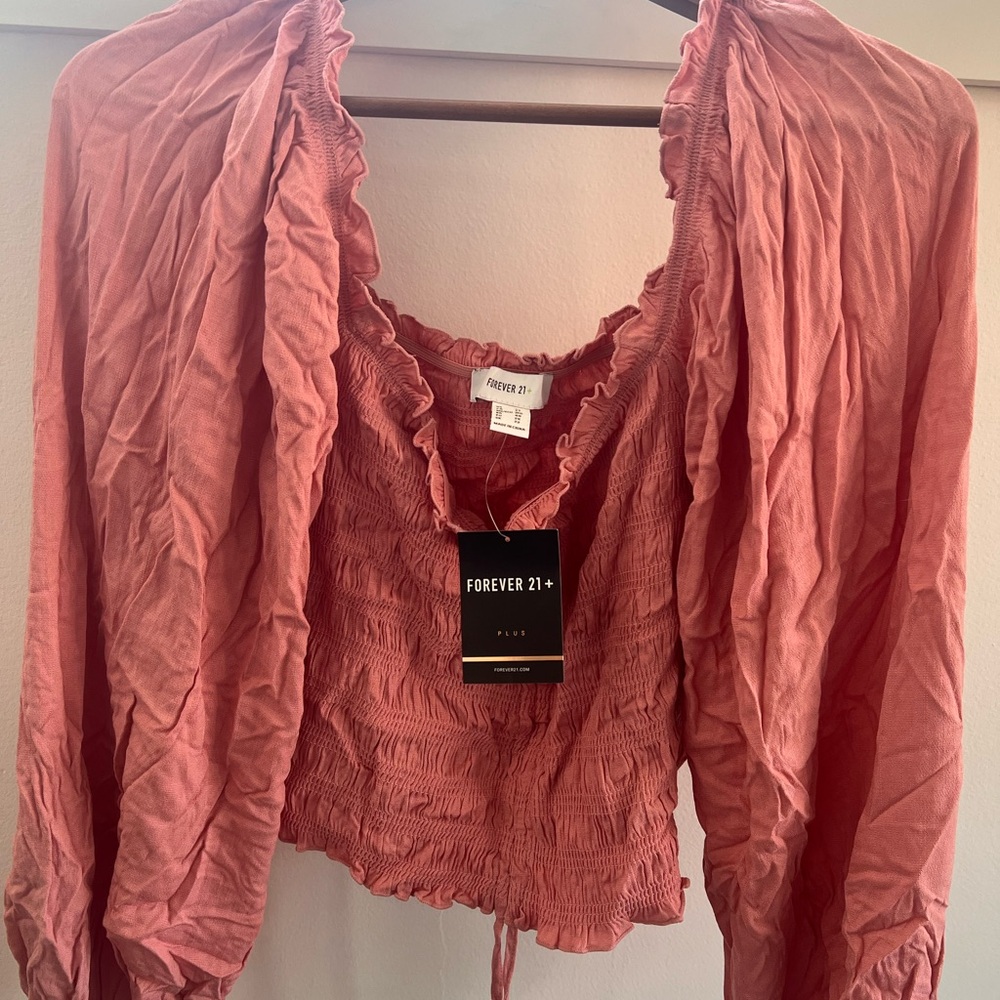 Forever 21 Pink Ruffled Cropped Top